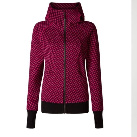 Lululemon Scuba Hoodie III Jacket Zip Print DeepDive Berry Pockets Cotton Soft 6 - Picture 6 of 16